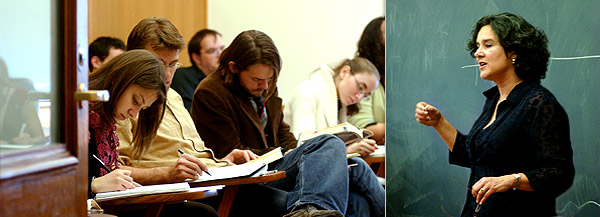 Undergraduate students in a Hamilton Hall classroom.
