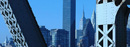 The Manhattan skyline seen from the Queensboro Bridge.